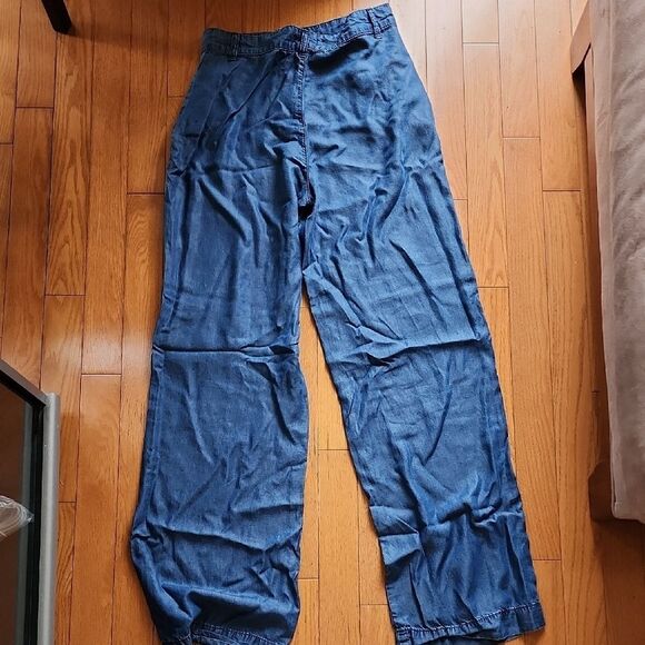 United Colors Of Benetton Women's Blue Wide-Leg Trousers - Women's Size 6 - Picture 3 of 3